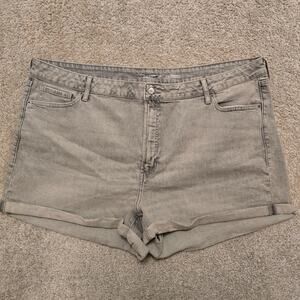 NWT Old Navy High Rise OG Straight Secret Smooth Pockets Stone Wash Short Sz 26